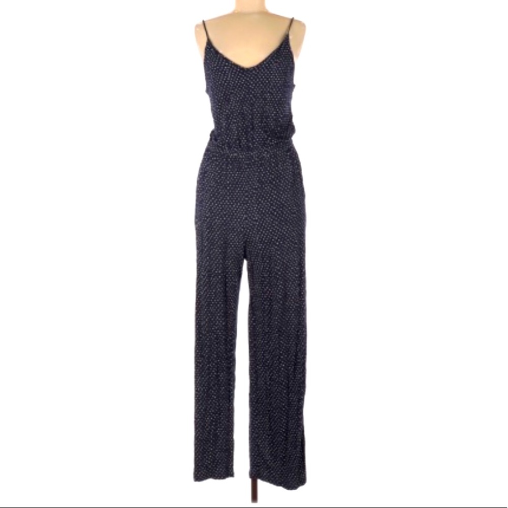 H&M polka dots navy blue jumpsuit size 10